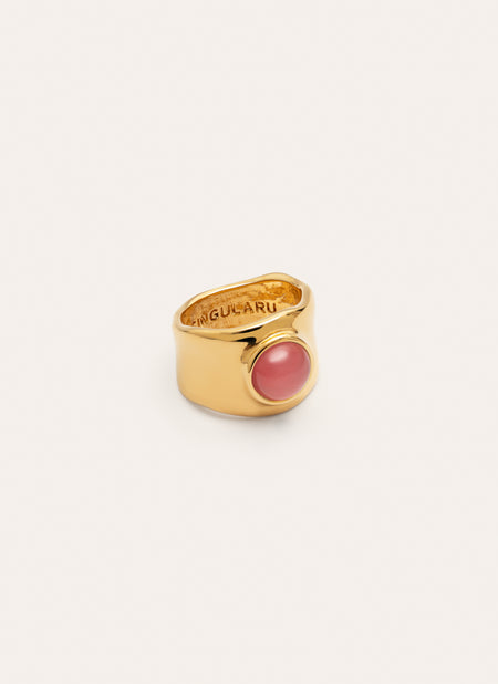 Anillo My Pink Stone Baño Oro