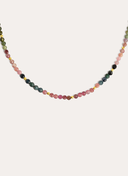 Altea Dots Tourmaline Syra Stainless Steel Gold Necklace