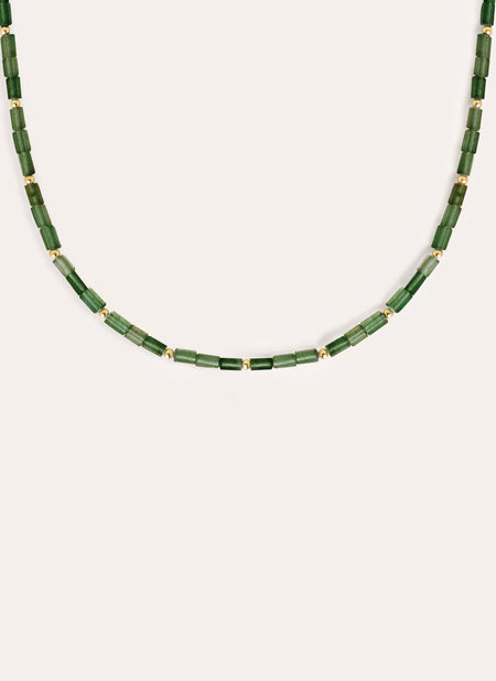 Collar Cala Dots Green Baño Oro
