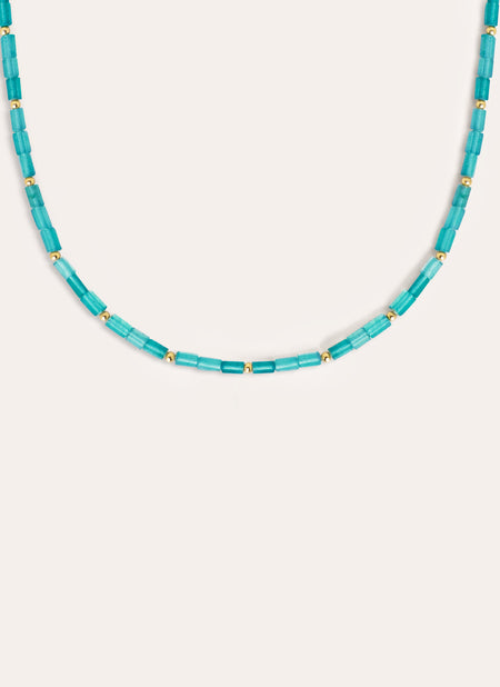 Collar Cala Dots Turquoise Baño Oro