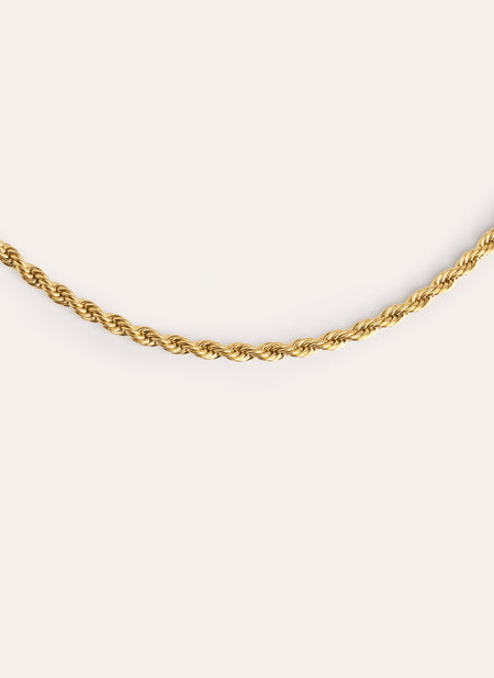 Cord Stainless Steel Gold Necklace