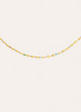 Long Crystals Solar Stainless Steel Gold Necklace