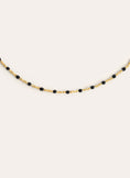 Collar Dots Black Enamel Plata Baño Oro