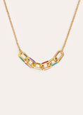 Collar Link Rainbow Enamel Baño Oro