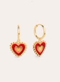 Pendientes Heart Reversed Enamel Acero Baño Oro