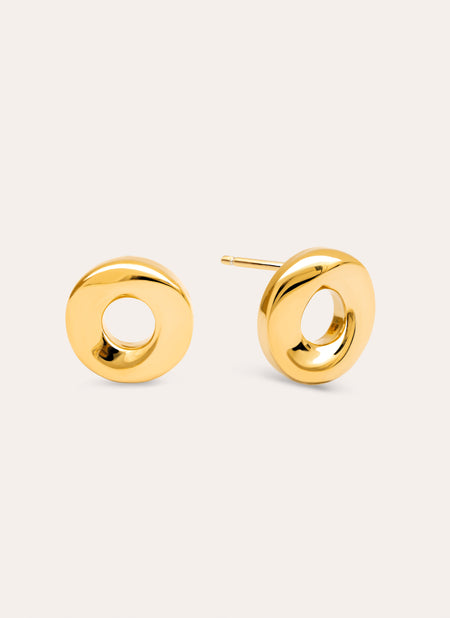 Orbit Stainless Steel Gold Earrings