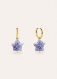 Starfish Blue Stainless Steel Gold Earrings