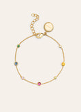 Orbit Multicolor Stainlees Steel Gold Bracelet