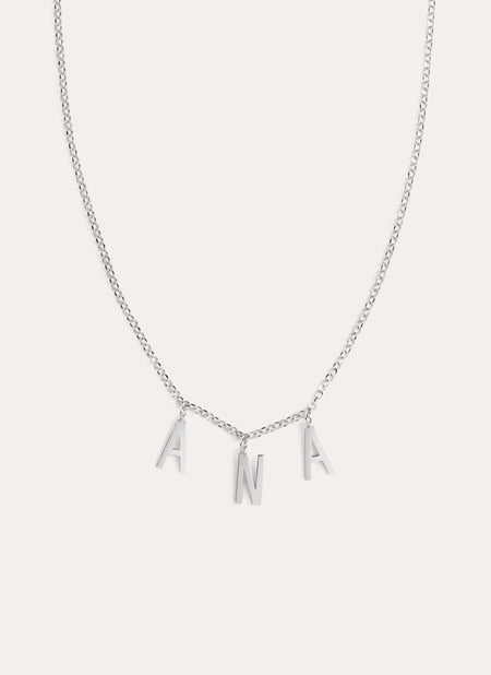 Letters Personalized Silver Necklace