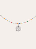 Colors Enamel Letter Personalized Silver Necklace