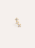 Triple Spark Gold Single Earring
