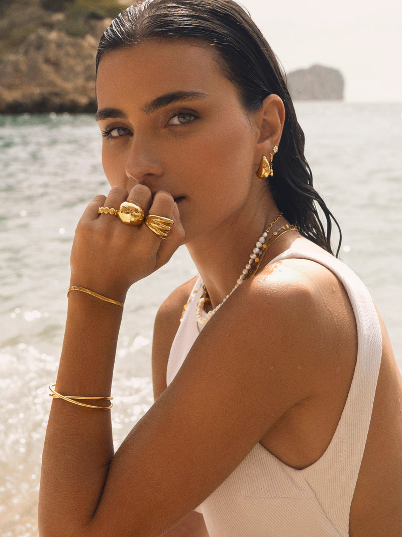 Drop Ohrringe Edelstahl, vergoldet