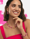 Rosé Stones Stainless Steel Gold Earrings 