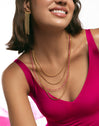 Collar Cleopatra Pink Acero Baño Oro