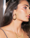 Disco Hoop Stainless Steel Gold Earrings 