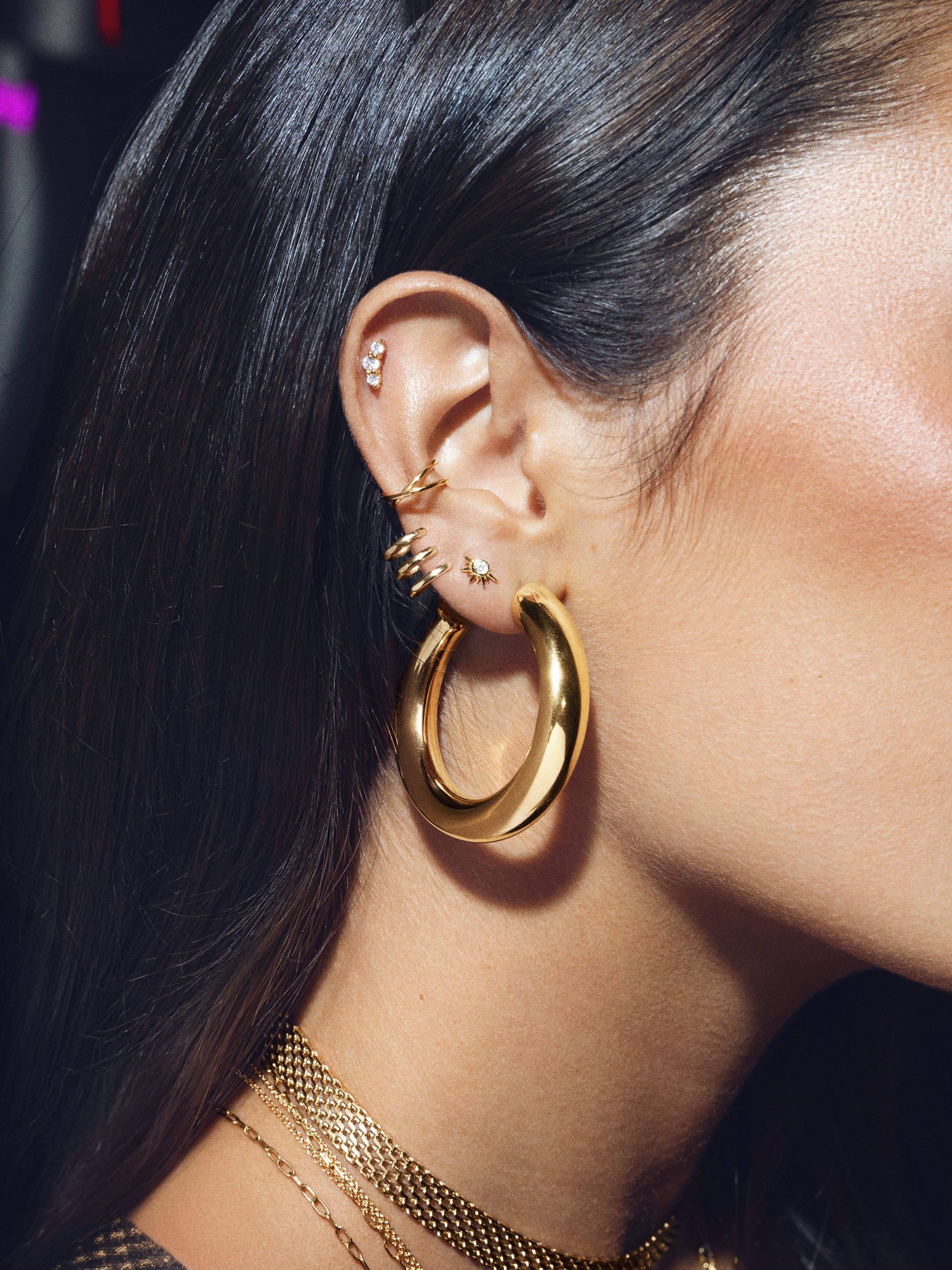 Cairo Hoop Gold Earrings