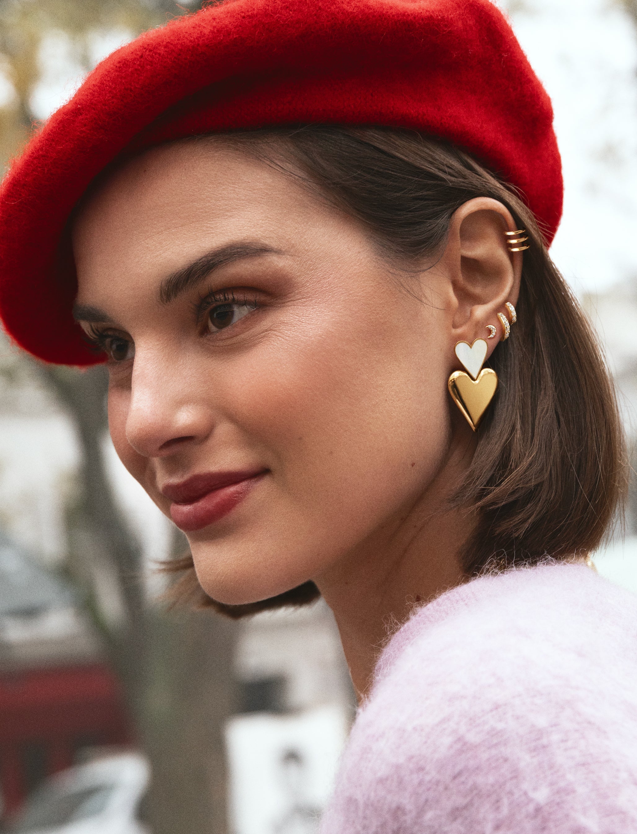 Pendientes Duo D'Amour Nácar Acero Baño Oro