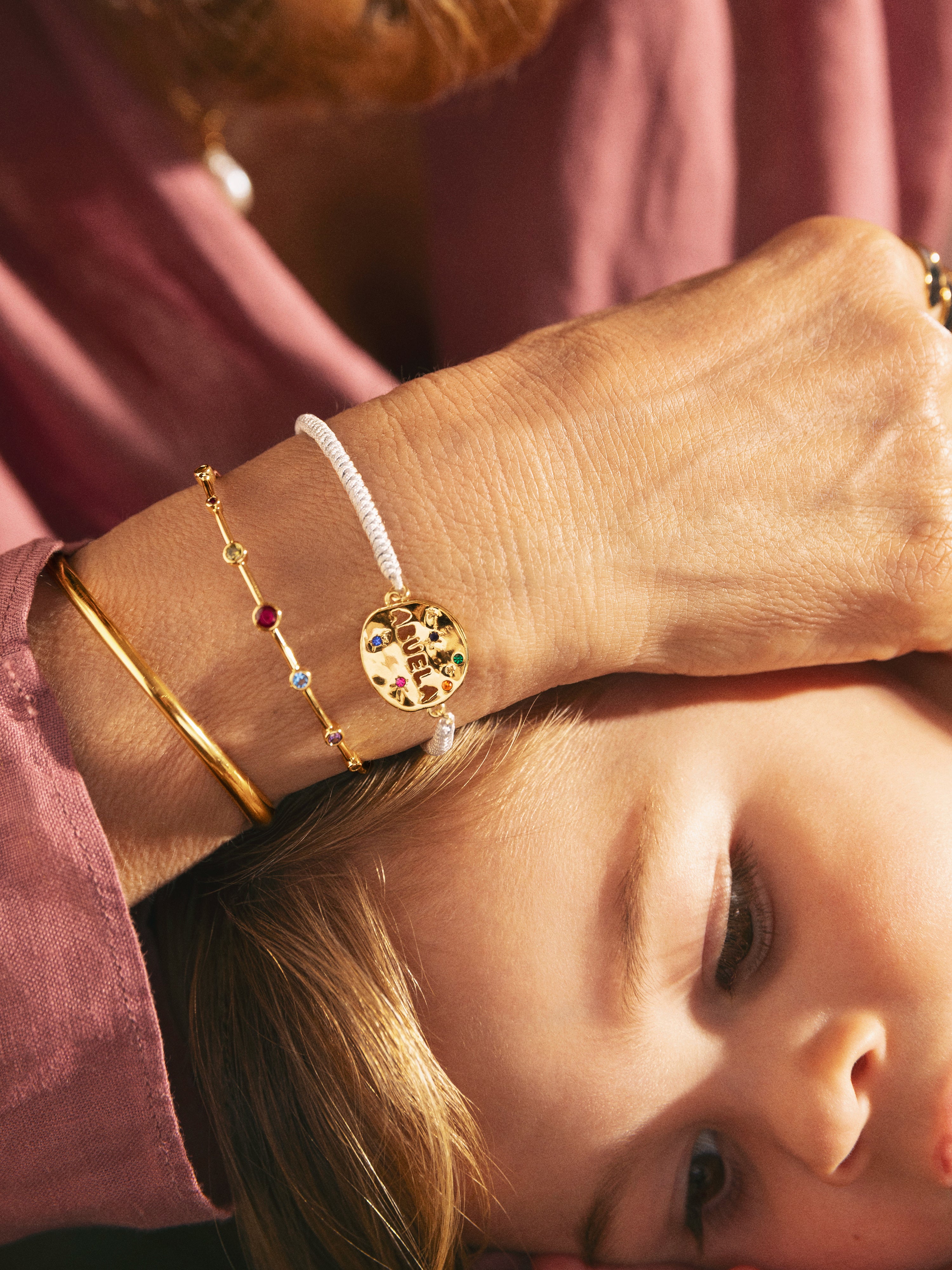 Pulseira Abuela Colors Banho de Ouro