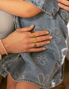 Ring Kleeblatt Achat 18kt vergoldet