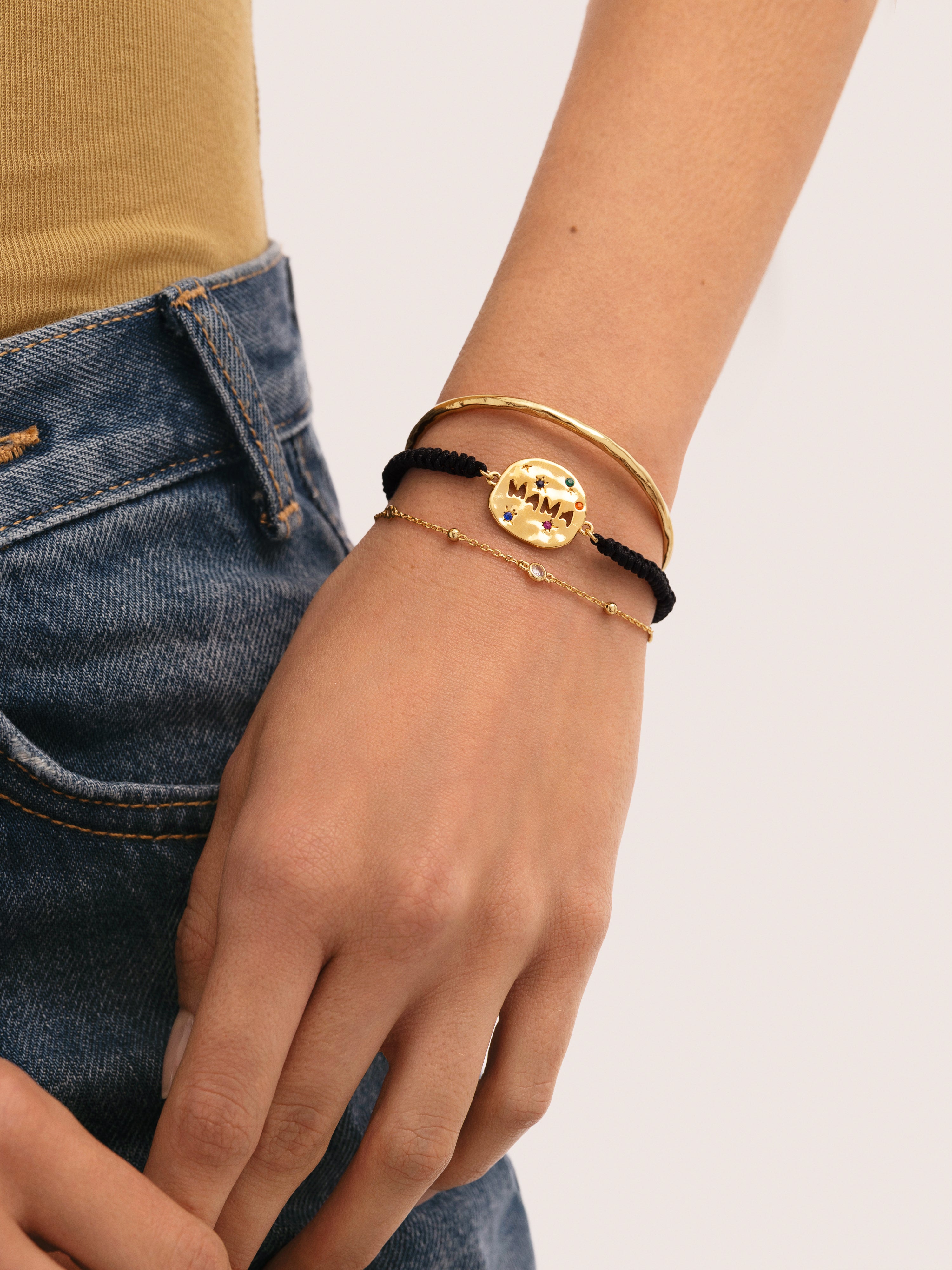 Birthstone Silver Gold Bracelet