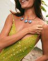 Choker Shelly Blue Aço Banho Ouro