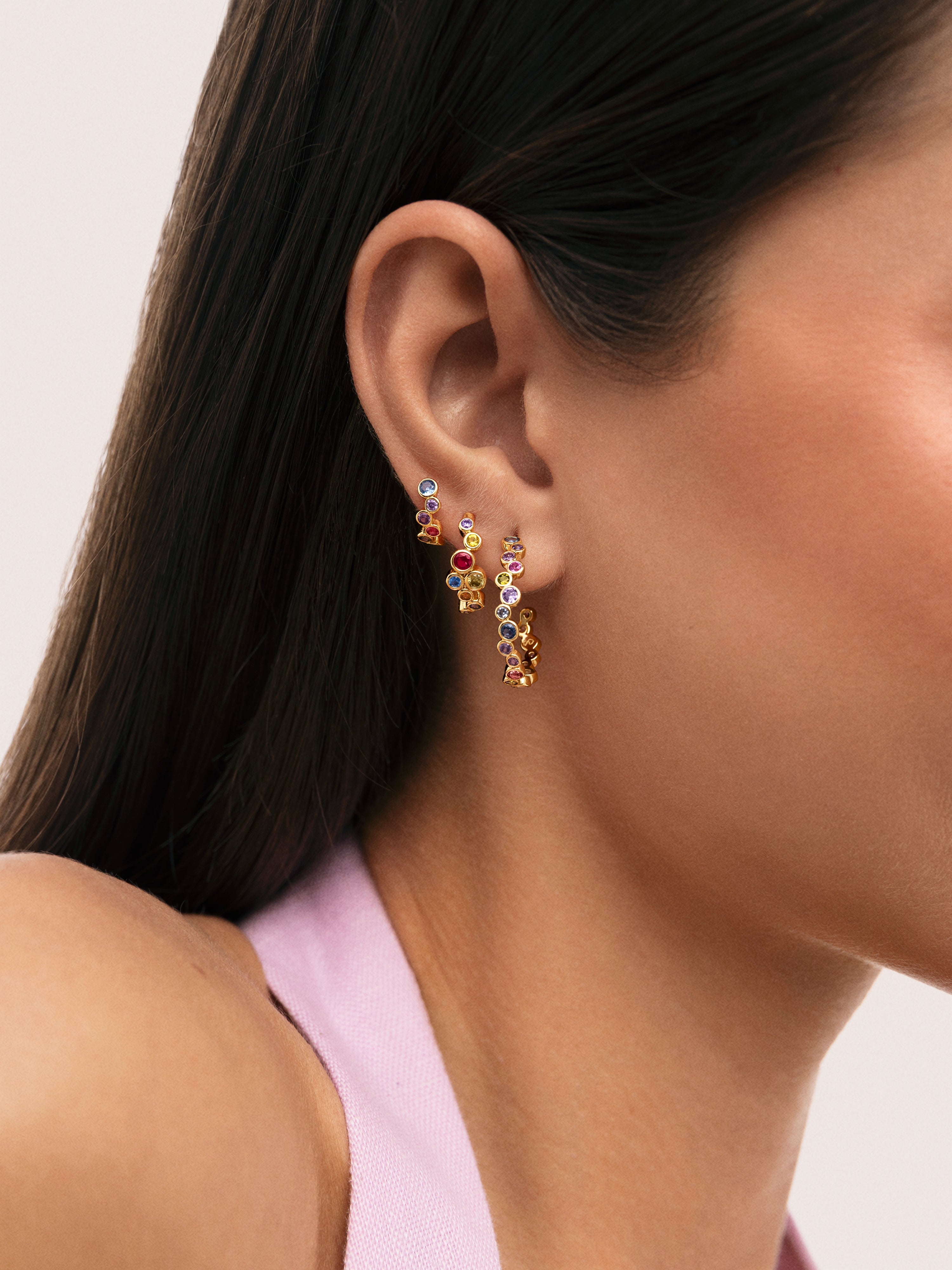 XS Bubbles Gold Single Earring 