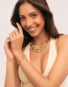 Halskette Alpine Chic Stones Edelstahl mit Goldbeschichtung
