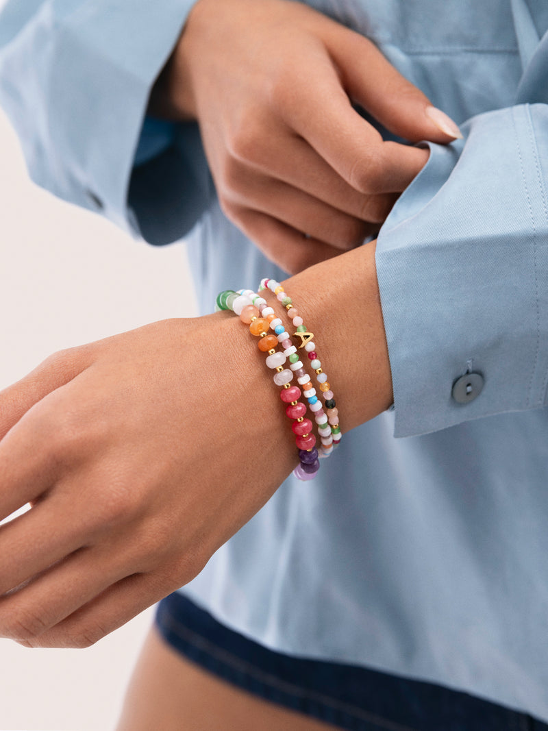 Armband Gummy Stones Staal Verguld met Goud