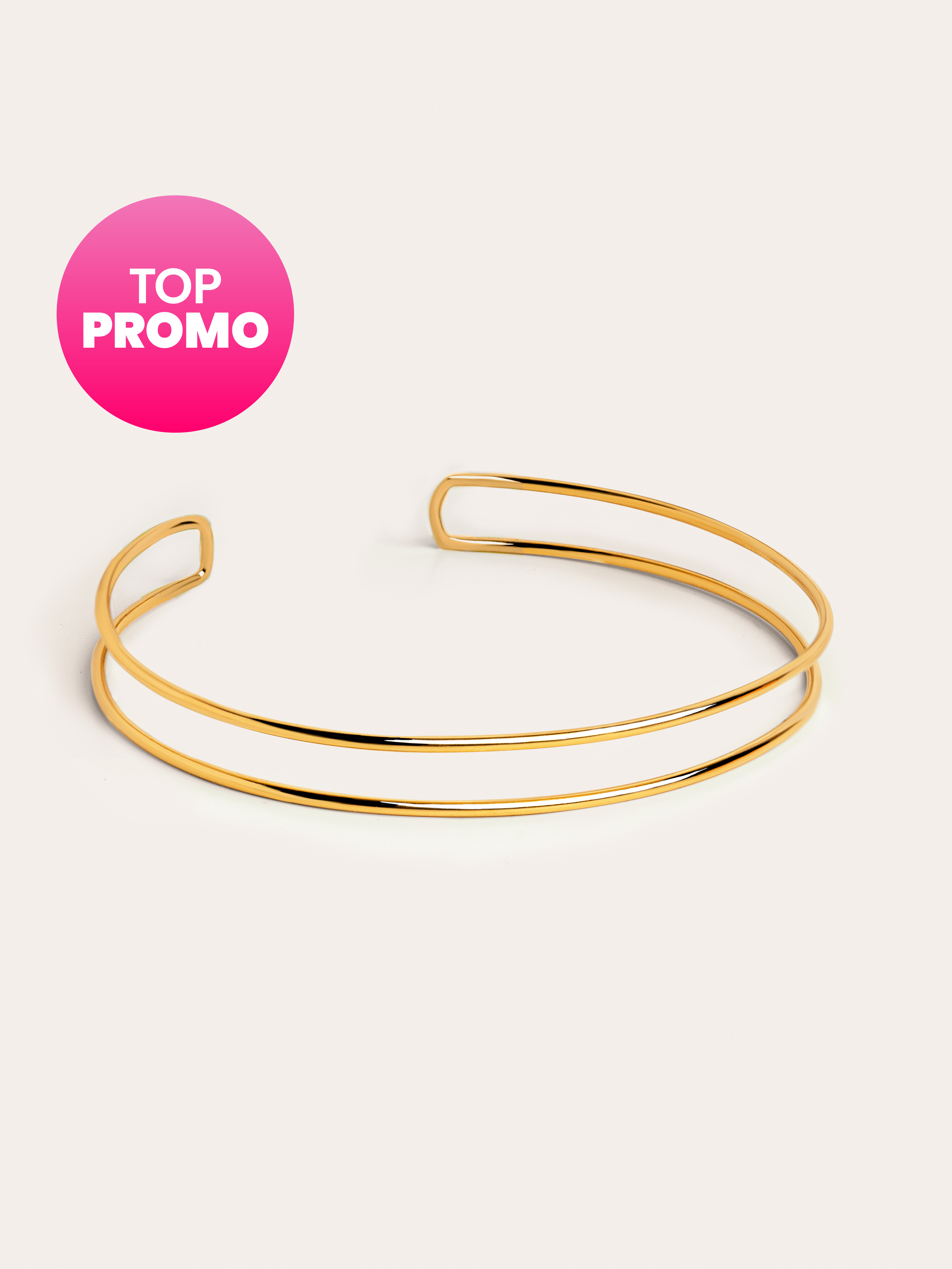 Choker Double Ring Baño Oro