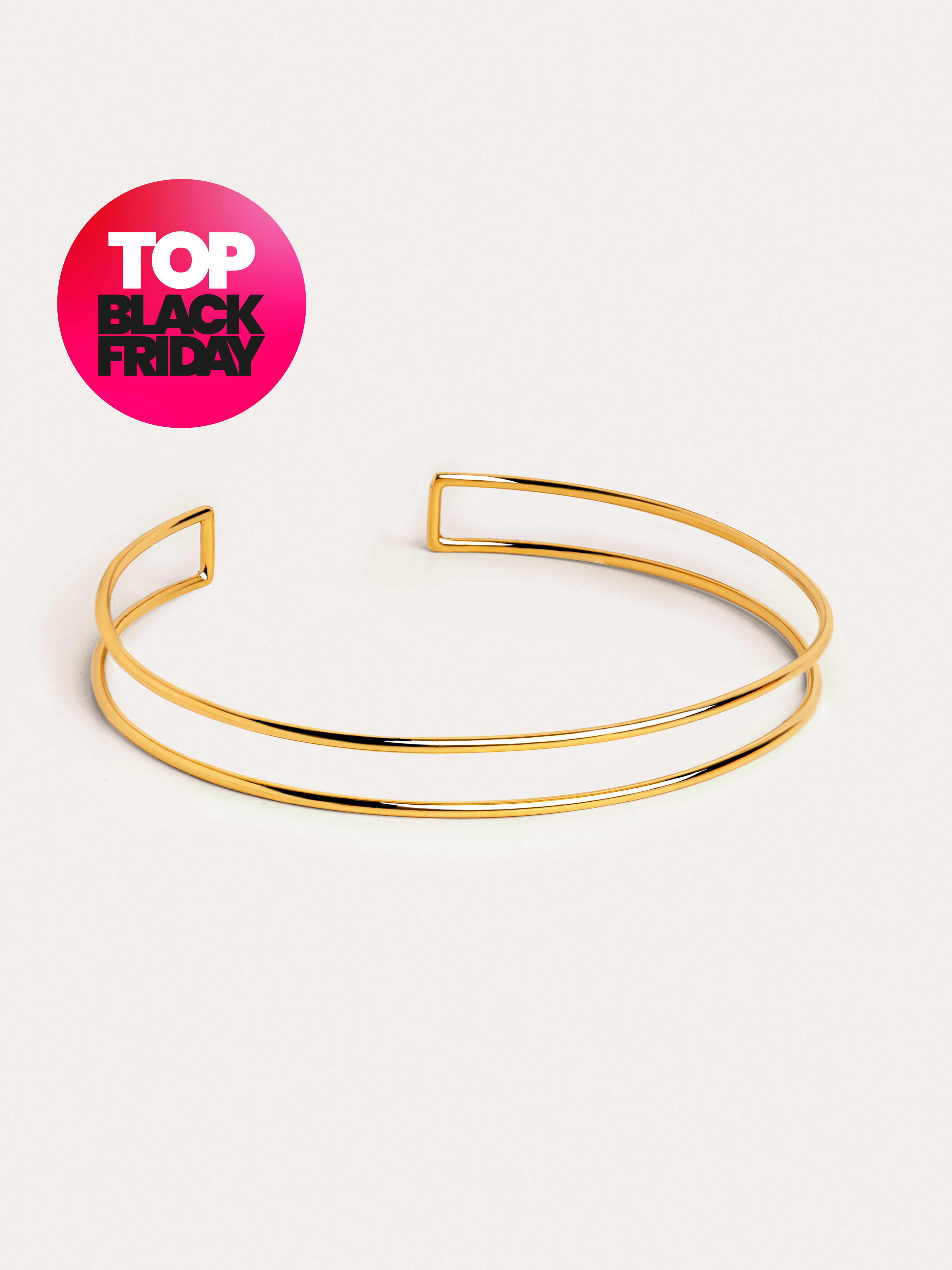 Choker Double Ring Baño Oro