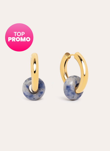 Carmen True Marine Gold Hoop Earrings