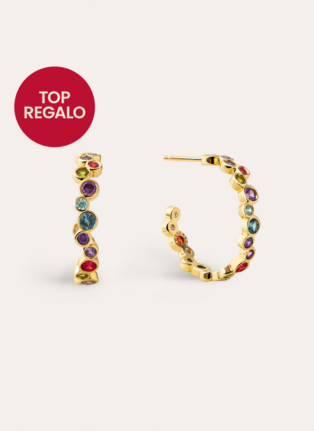 Bubbles Gold Hoop Earrings