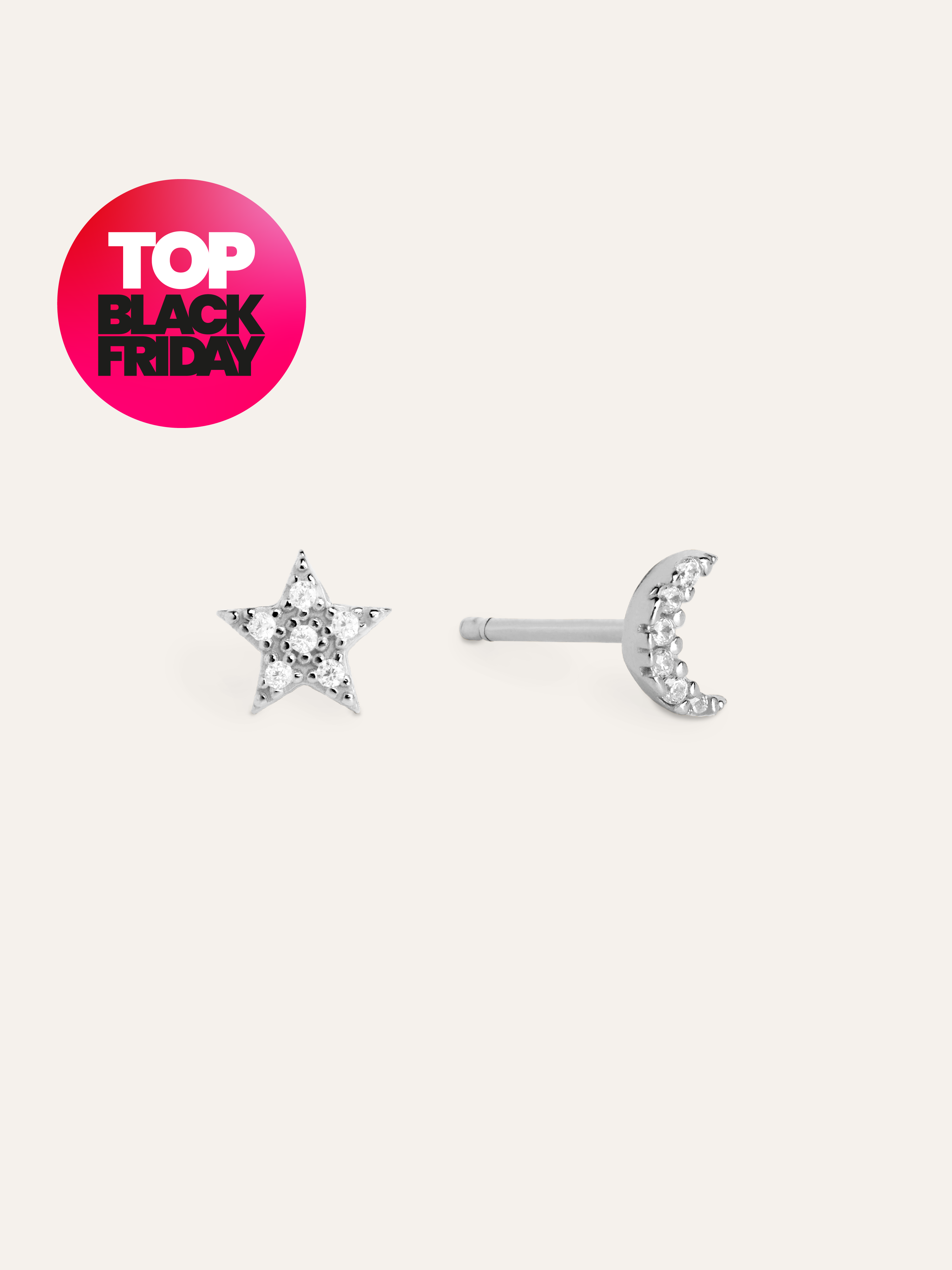 Pendientes Moon & Star Plata