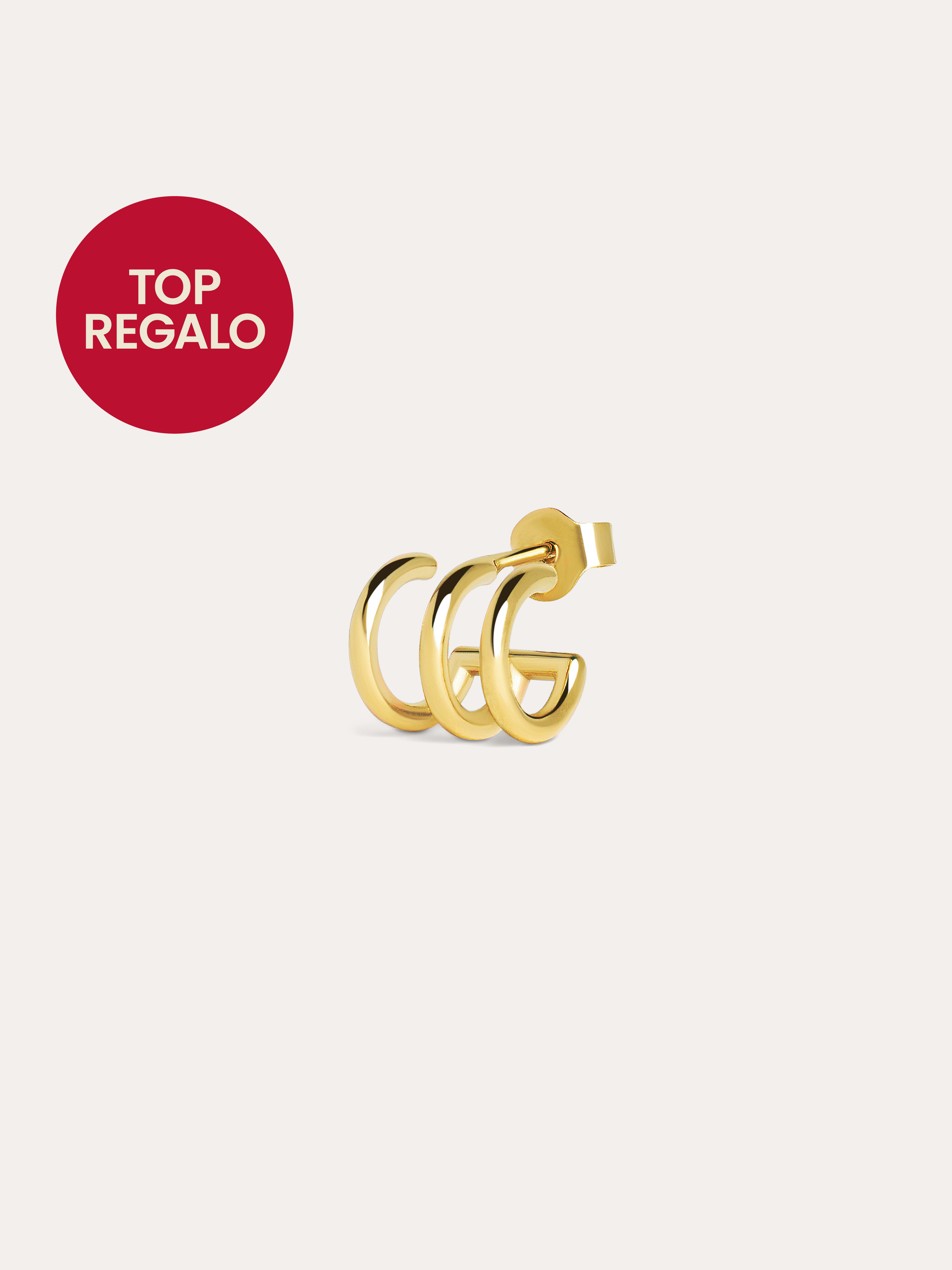 Three Gold Hoop Single earring