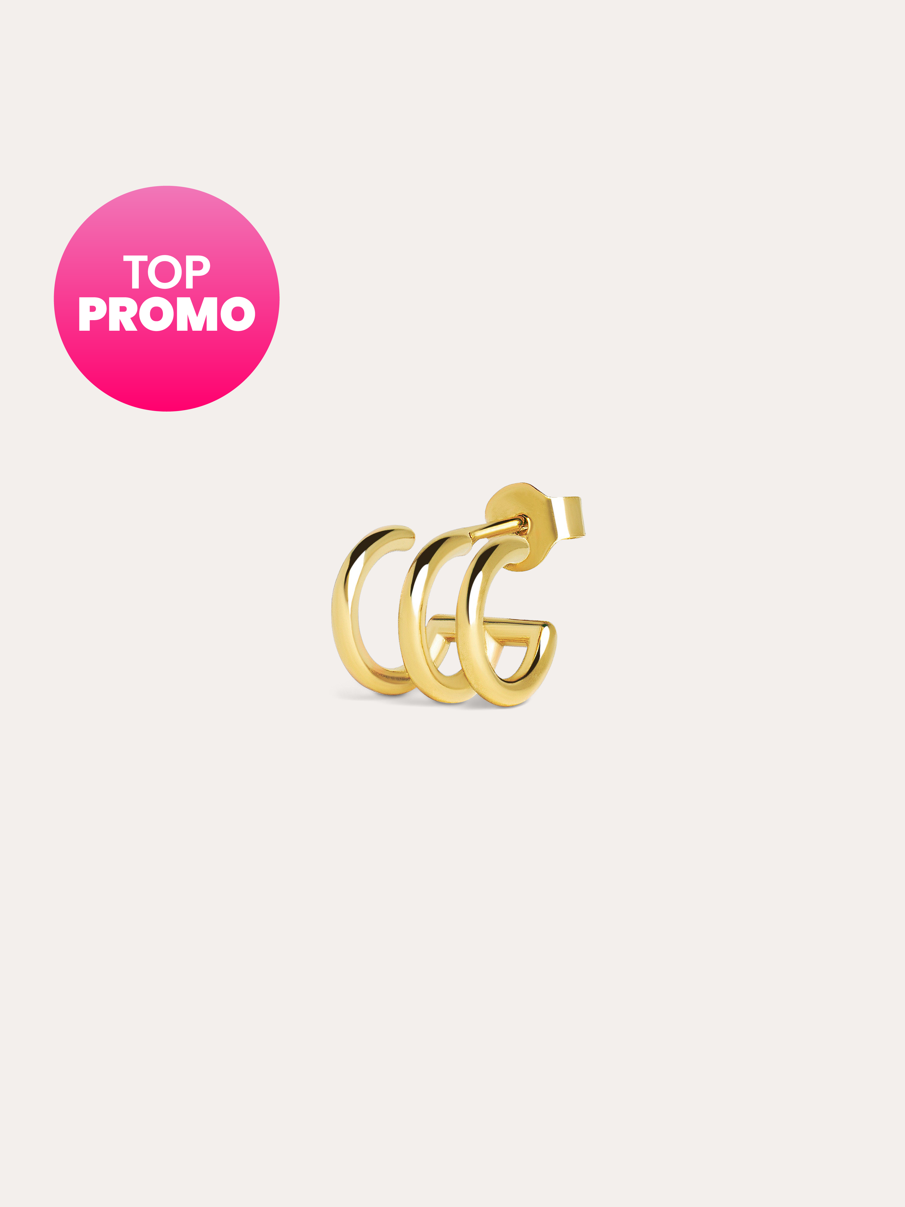 Three Gold Hoop Single earring