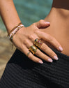 Anillo Charlotte Naranja Baño Oro