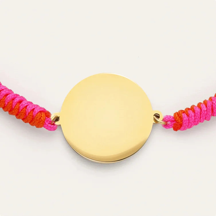 Gepersonaliseerde armband Moon Neonzonsondergang Staal verguld met 18-karaats goud