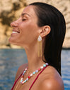 Mother of Pearl Cascade Earrings Steel Gold Plated