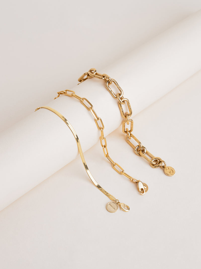 Bracelet Lisse S Acero Baño Oro