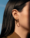 Triple Spark Gold Single Earring