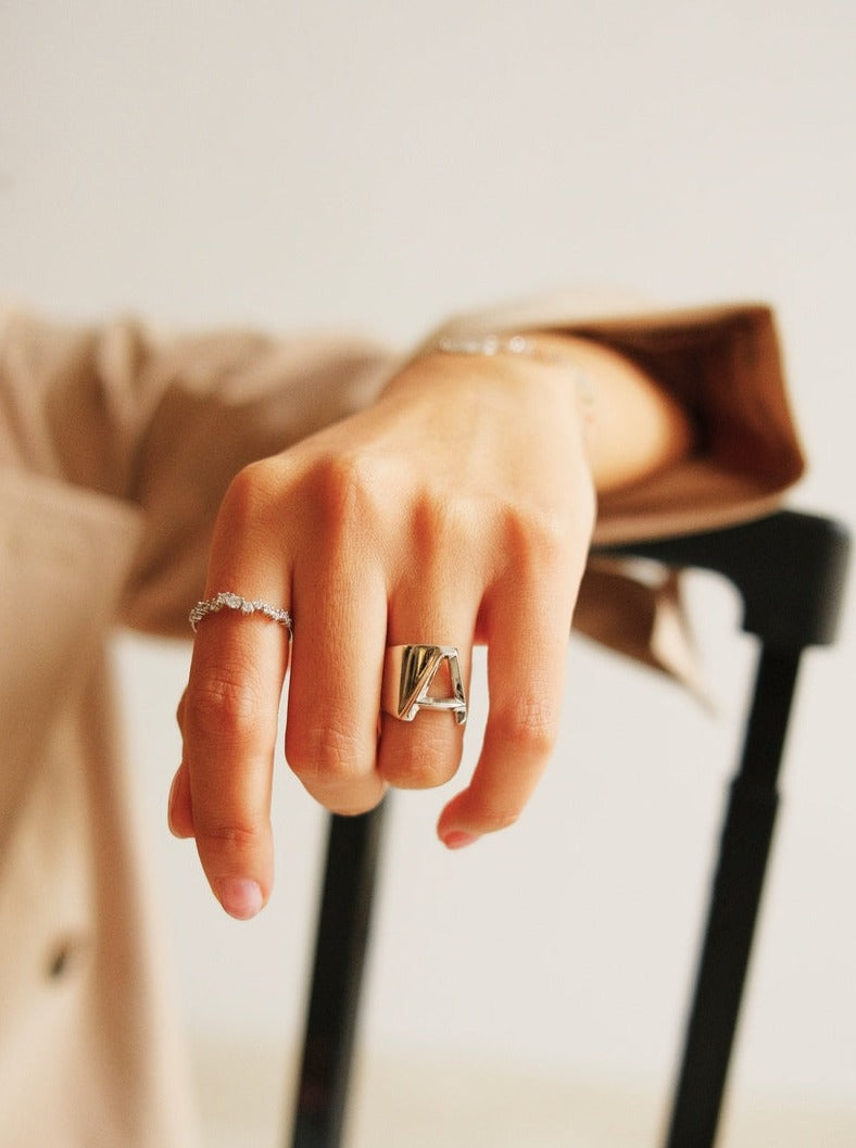 Letter Signet Personalized Ring