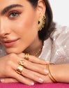 Sunbeam Stainless Steel Gold Earrings