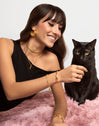 Salem Cat Enamel Black Gold Charm