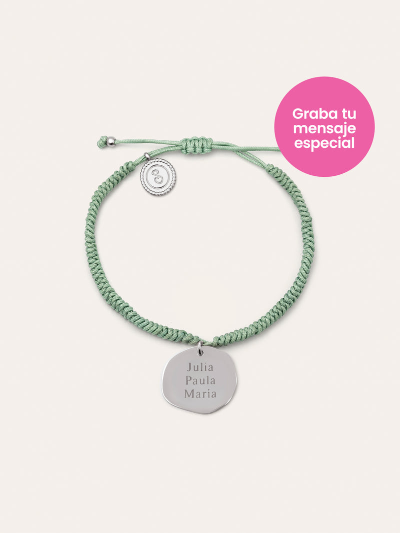 Pulseira Personalizada Medallion Verde Aço