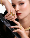 Anillo Mesh Acero Baño Oro