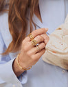 Bibiana Stainless Steel Gold Ring 