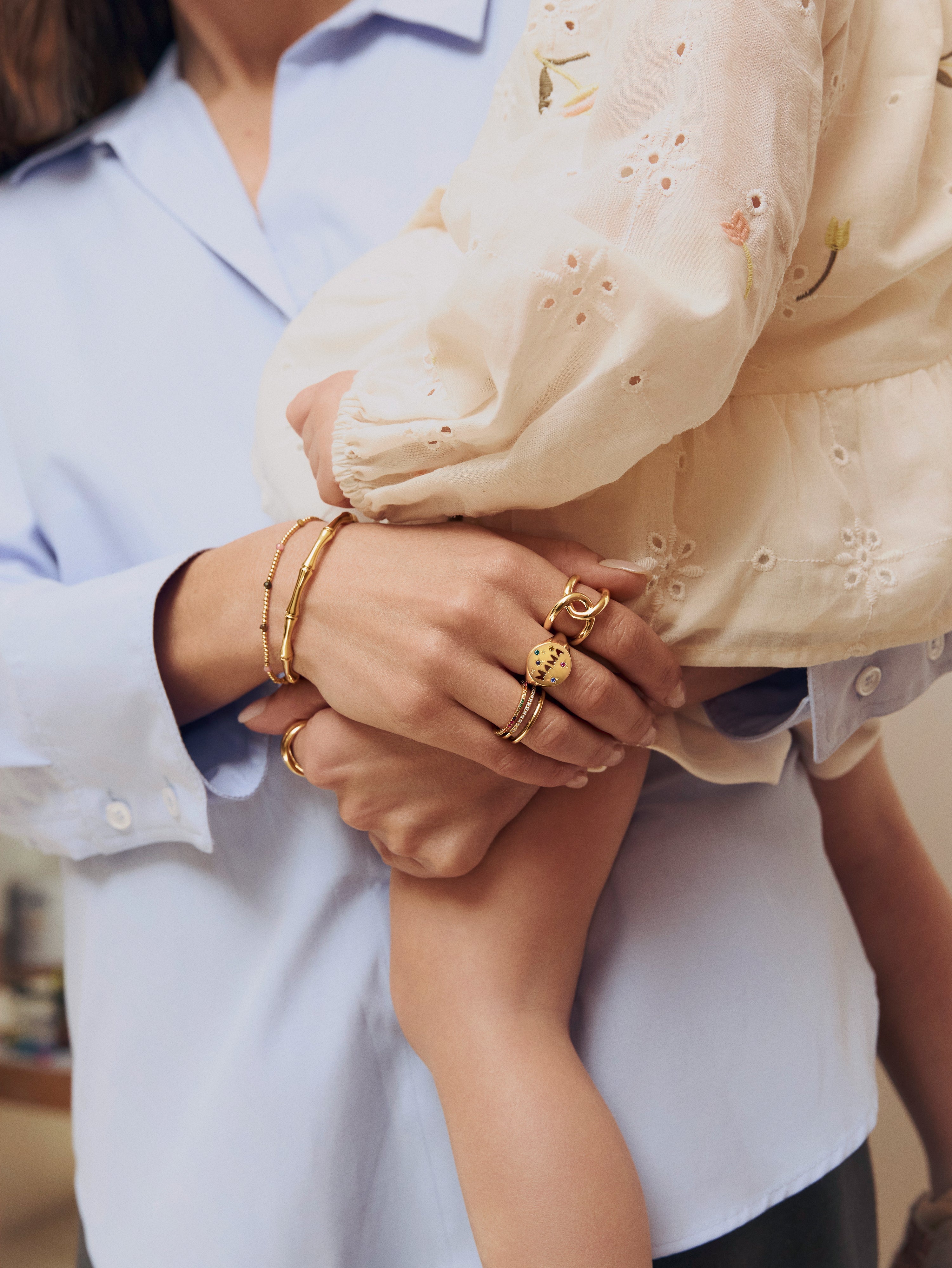 Sugarcane Stainless Steel Gold Bracelet 