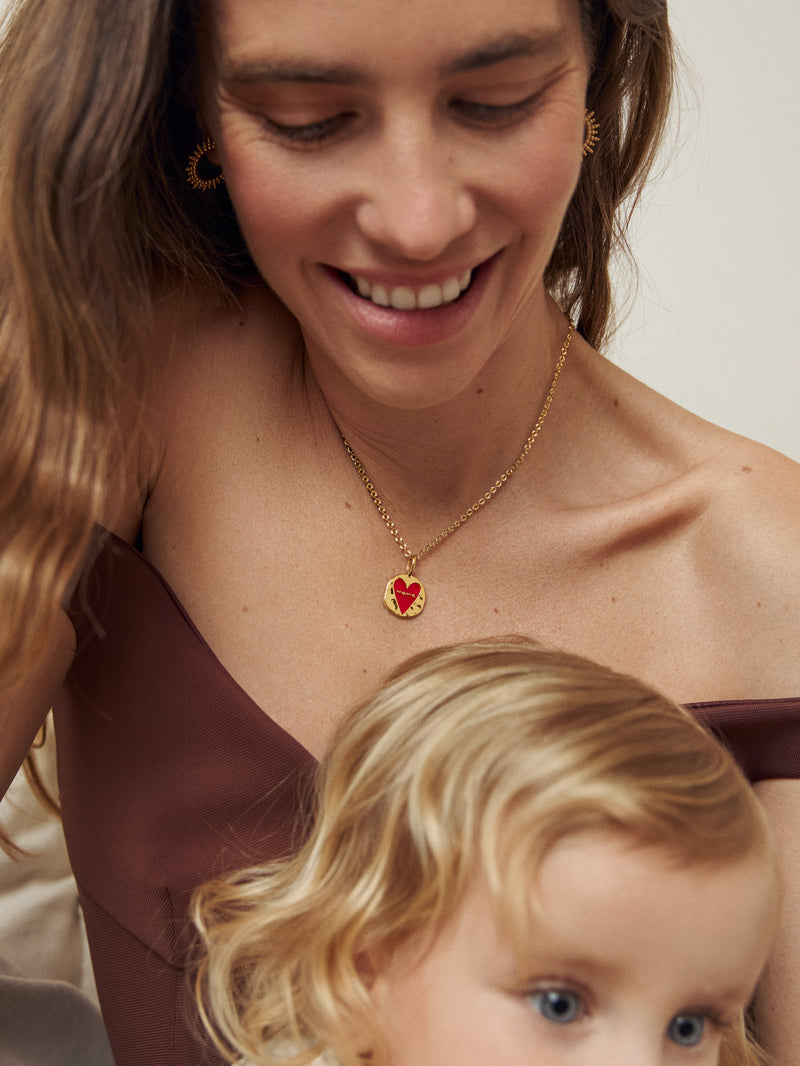 Charm Mamá Lovely Heart Plaqué Or