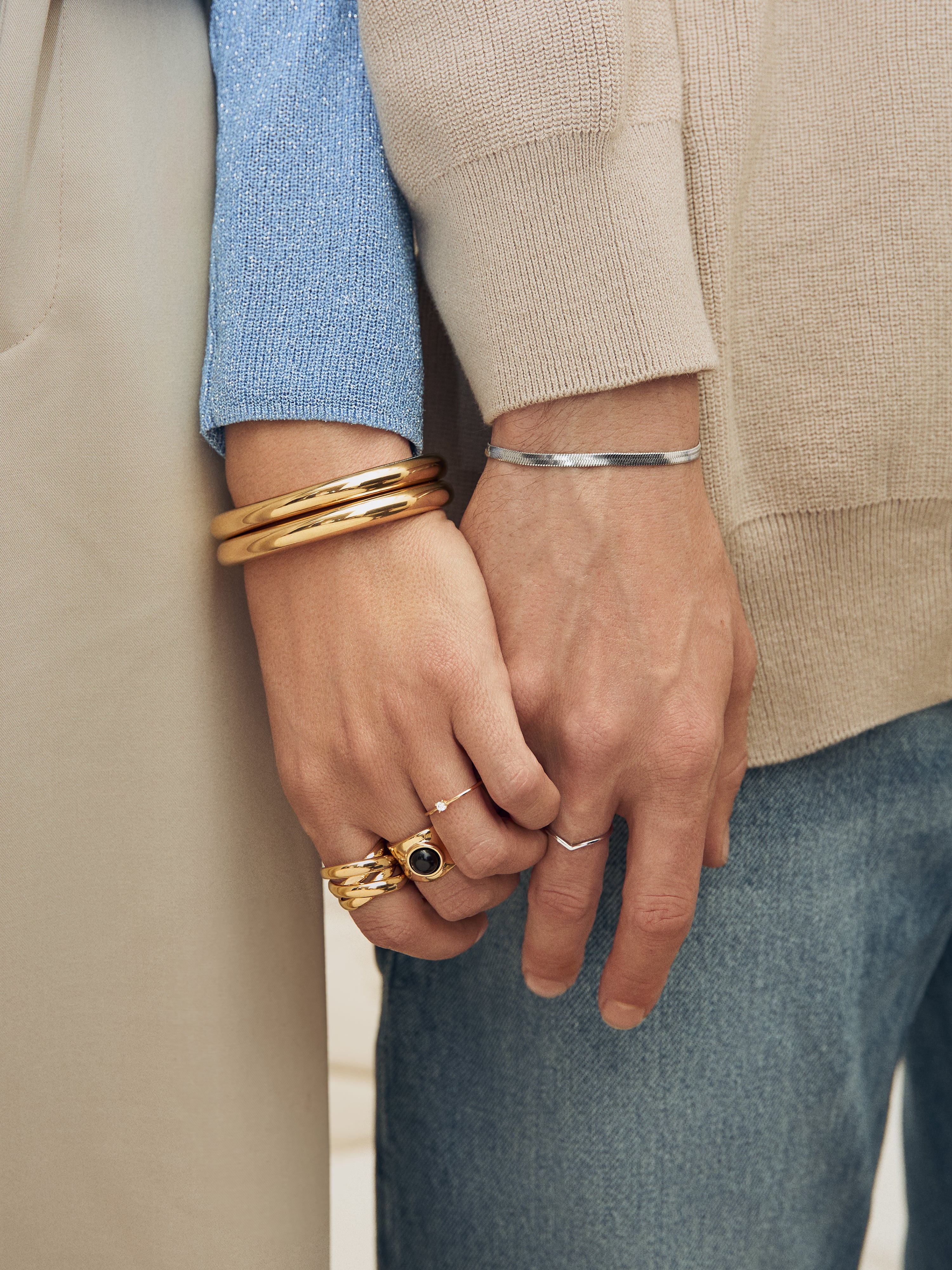 Brazalete Allegra Acero Baño Oro