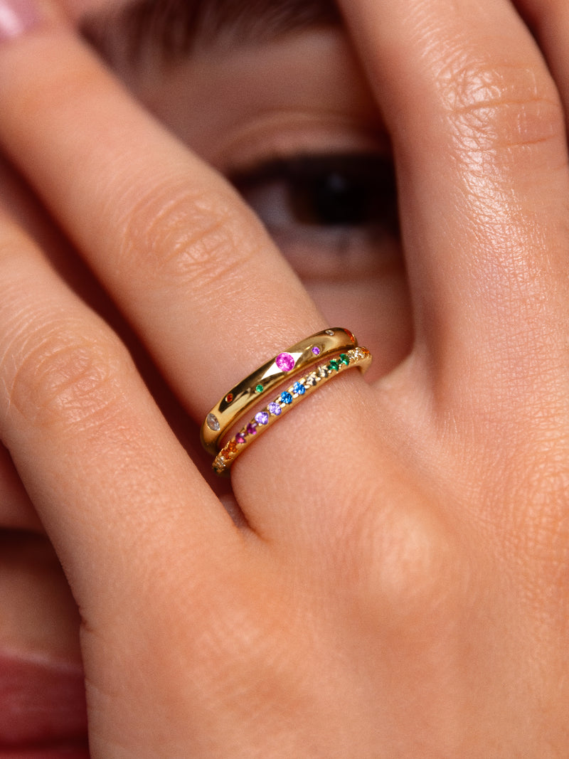Colors Space Ring Silber, vergoldet